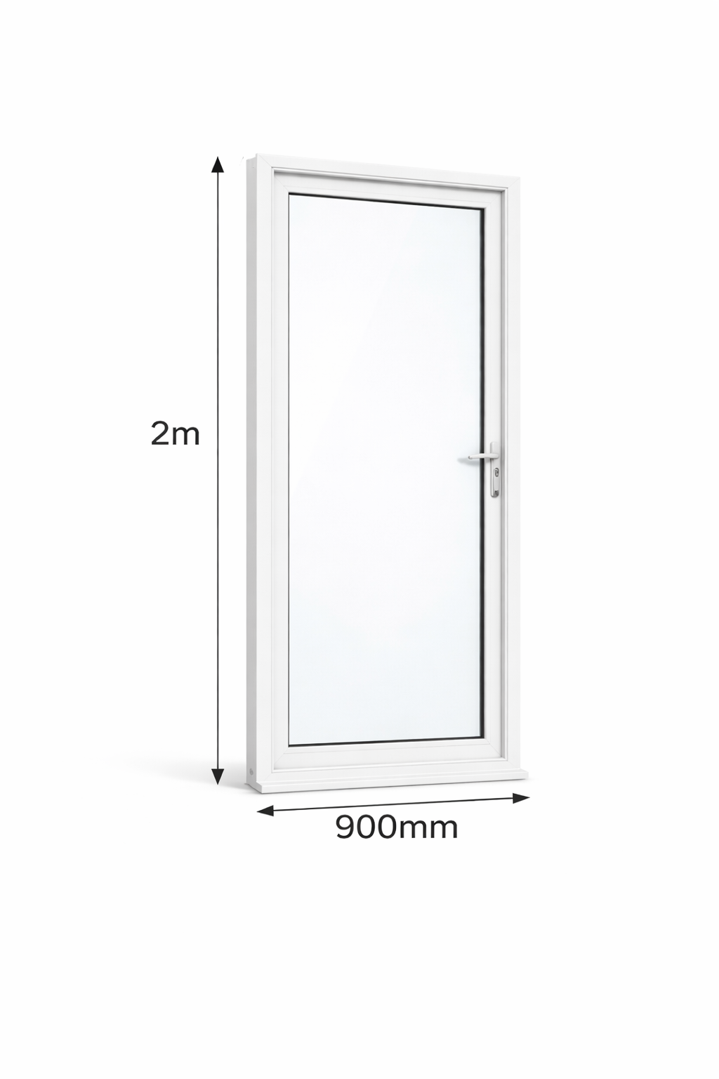 uPVC single door 2 metres by 900mm (glazed)