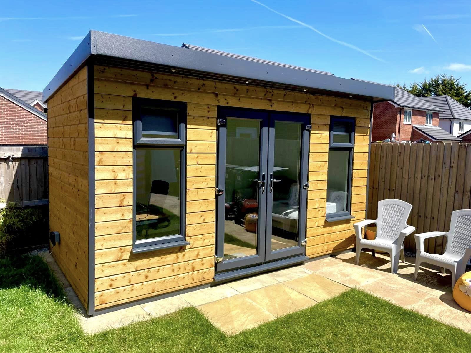 Anthracite uPVC colour option for timber cladded garden rooms | Shed King