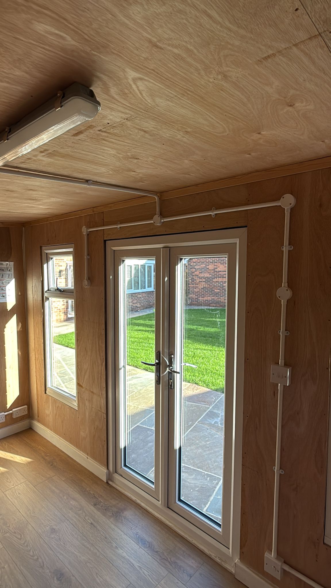 Garden room electrics installation example 2