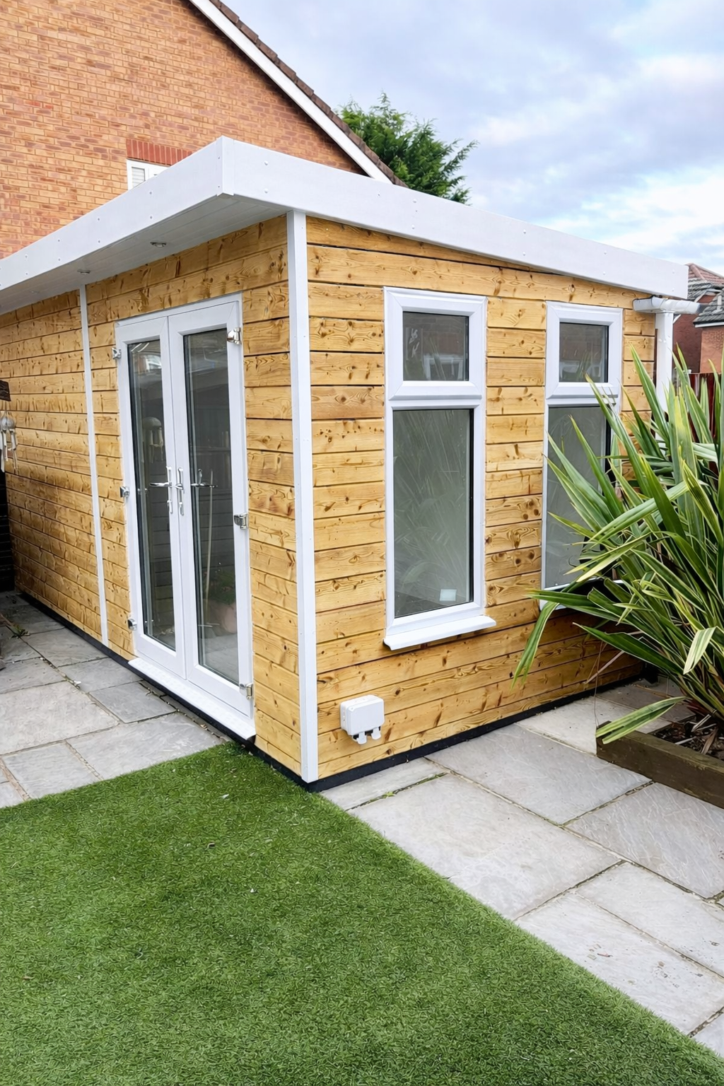 White uPVC colour option for timber cladded garden rooms | Shed King