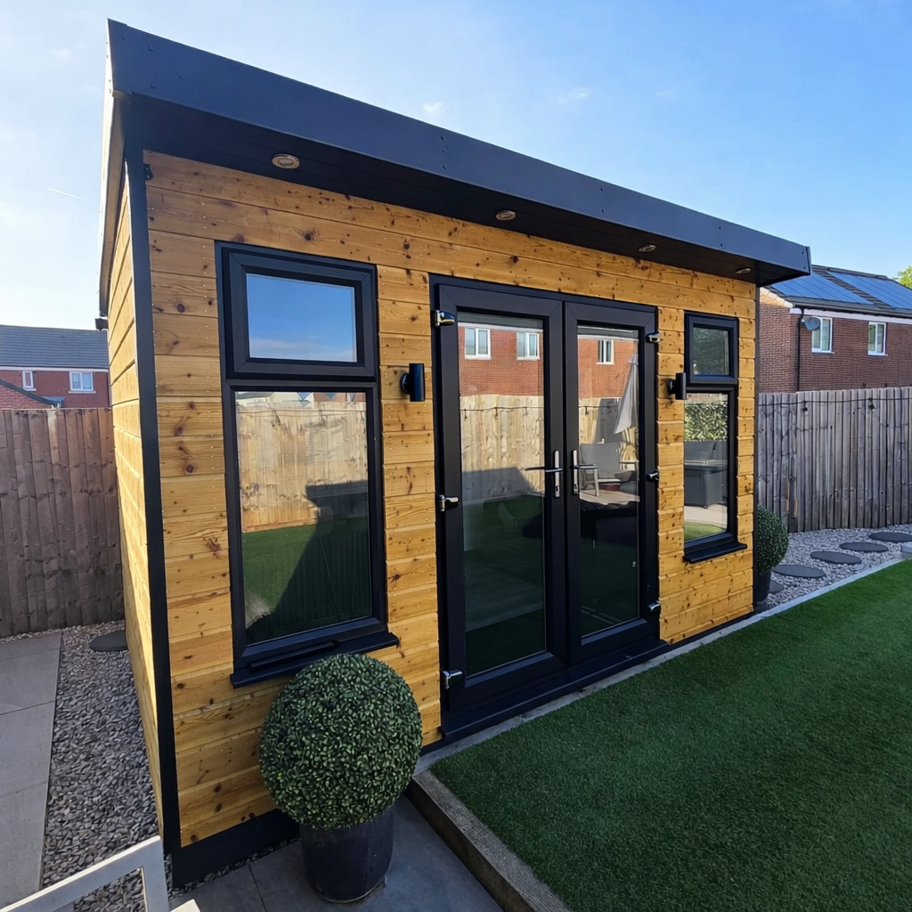 Black uPVC colour option for timber cladded garden rooms | Shed King